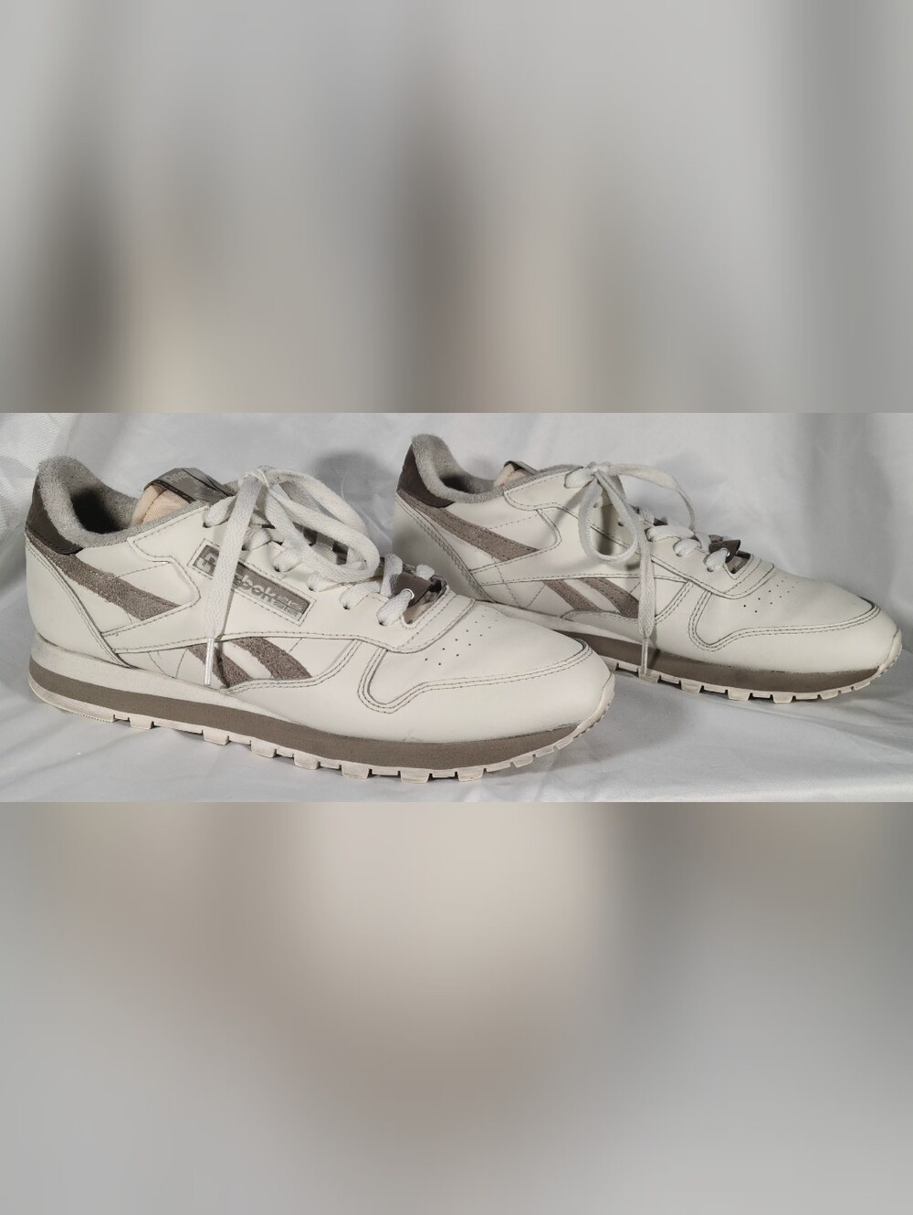 Reebok Men’s White and Gray Athletic Sneakers